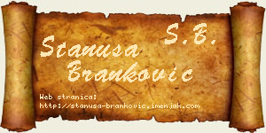 Stanuša Branković vizit kartica